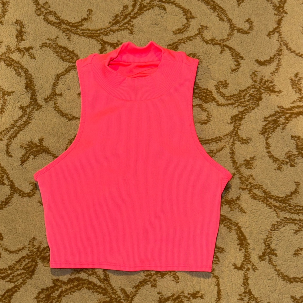 Alo Yoga Women’s Neon Pink Ribbed Tank Top